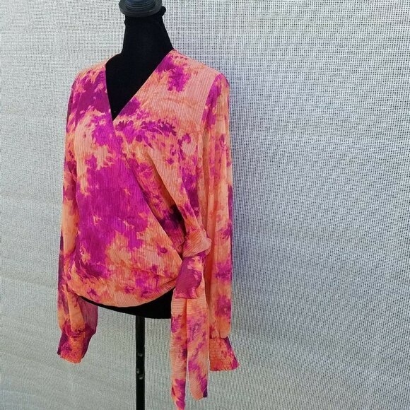 Bar III Long Sleeve Wrap Blouse. Size XXL. New With Tags $59 - Picture 4 of 11